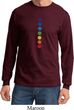 Mens Yoga Shirt Glowing Chakras Long Sleeve Tee T-Shirt