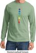 Mens Yoga Shirt Glowing Chakras Long Sleeve Tee T-Shirt