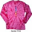 Mens Yoga Shirt Glowing Chakras Long Sleeve Tie Dye Tee T-shirt