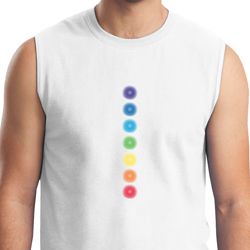 Mens Yoga Shirt Glowing Chakras Muscle Tee T-Shirt