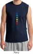 Mens Yoga Shirt Glowing Chakras Muscle Tee T-Shirt