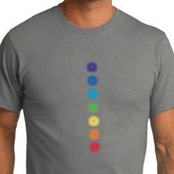 Mens Yoga Shirt Glowing Chakras Organic Tee T-Shirt