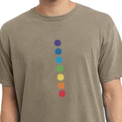 Mens Yoga Shirt Glowing Chakras Pigment Dyed Tee T-Shirt