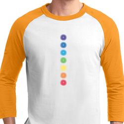 Mens Yoga Shirt Glowing Chakras Raglan Tee T-Shirt