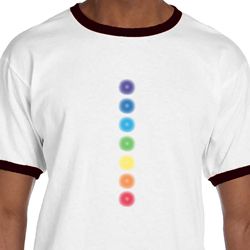 Mens Yoga Shirt Glowing Chakras Ringer Tee T-Shirt