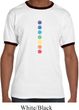 Mens Yoga Shirt Glowing Chakras Ringer Tee T-Shirt