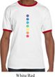 Mens Yoga Shirt Glowing Chakras Ringer Tee T-Shirt