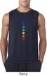 Mens Yoga Shirt Glowing Chakras Sleeveless Tee T-Shirt