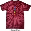 Mens Yoga Shirt Glowing Chakras Spider Tie Dye Tee T-shirt