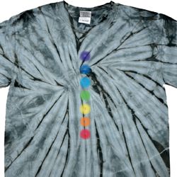 Mens Yoga Shirt Glowing Chakras Spider Tie Dye Tee T-shirt