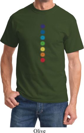 Mens Yoga Shirt Glowing Chakras Tee T-Shirt