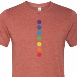 Mens Yoga Shirt Glowing Chakras Tri Blend Crewneck Tee T-Shirt