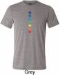 Mens Yoga Shirt Glowing Chakras Tri Blend Crewneck Tee T-Shirt