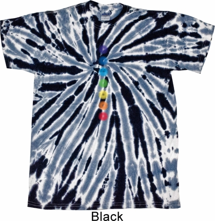 Mens Yoga Shirt Glowing Chakras Twist Tie Dye Tee T-shirt