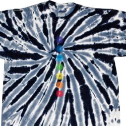 Mens Yoga Shirt Glowing Chakras Twist Tie Dye Tee T-shirt