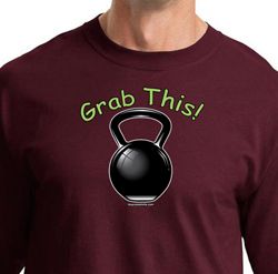 Mens Shirt Grab This Kettle Bell Long Sleeve Tee T-Shirt