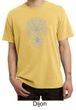Mens Yoga Shirt Grey Bodhi Tree Pigment Dyed Tee T-Shirt