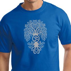 Mens Yoga Shirt Grey Bodhi Tree Tall Tee T-Shirt