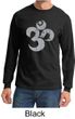 Mens Yoga Shirt Grey Distressed OM Long Sleeve Tee T-Shirt