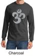 Mens Yoga Shirt Grey Distressed OM Long Sleeve Tee T-Shirt