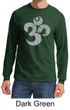 Mens Yoga Shirt Grey Distressed OM Long Sleeve Tee T-Shirt