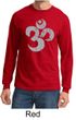 Mens Yoga Shirt Grey Distressed OM Long Sleeve Tee T-Shirt