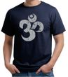 Mens Yoga Shirt Grey Distressed OM Organic Tee T-Shirt