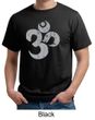 Mens Yoga Shirt Grey Distressed OM Organic Tee T-Shirt