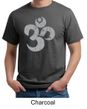 Mens Yoga Shirt Grey Distressed OM Organic Tee T-Shirt