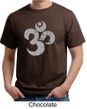 Mens Yoga Shirt Grey Distressed OM Organic Tee T-Shirt