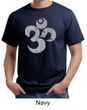 Mens Yoga Shirt Grey Distressed OM Organic Tee T-Shirt