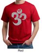 Mens Yoga Shirt Grey Distressed OM Organic Tee T-Shirt
