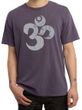 Mens Yoga Shirt Grey Distressed OM Pigment Dyed Tee T-Shirt