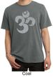 Mens Yoga Shirt Grey Distressed OM Pigment Dyed Tee T-Shirt