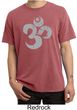 Mens Yoga Shirt Grey Distressed OM Pigment Dyed Tee T-Shirt