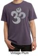 Mens Yoga Shirt Grey Distressed OM Pigment Dyed Tee T-Shirt