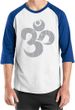 Mens Yoga Shirt Grey Distressed OM Raglan Tee T-Shirt