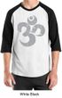 Mens Yoga Shirt Grey Distressed OM Raglan Tee T-Shirt