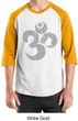 Mens Yoga Shirt Grey Distressed OM Raglan Tee T-Shirt