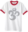 Mens Yoga Shirt Grey Distressed OM Ringer Tee T-Shirt