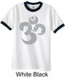 Mens Yoga Shirt Grey Distressed OM Ringer Tee T-Shirt