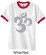 Mens Yoga Shirt Grey Distressed OM Ringer Tee T-Shirt