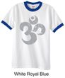 Mens Yoga Shirt Grey Distressed OM Ringer Tee T-Shirt