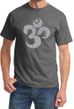 Mens Yoga Shirt Grey Distressed OM Tee T-Shirt