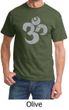 Mens Yoga Shirt Grey Distressed OM Tee T-Shirt
