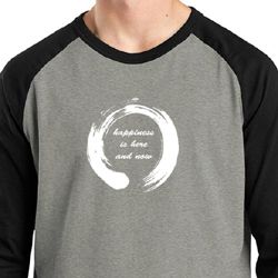 Mens Yoga Shirt Enso Happiness Raglan Tee T-Shirt Mens Yoga Shirt Enso Happiness Raglan Tee T-Shirt
