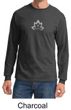 Mens Yoga Shirt Grey Namaste Lotus Long Sleeve Tee T-Shirt