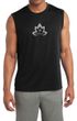 Mens Yoga Shirt Grey Namaste Lotus Sleeveless Moisture Wicking Tee