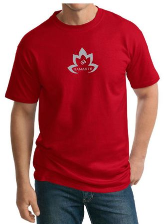 Mens Yoga Shirt Grey Namaste Lotus Tall Tee T-Shirt