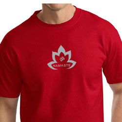 Mens Yoga Shirt Grey Namaste Lotus Tall Tee T-Shirt